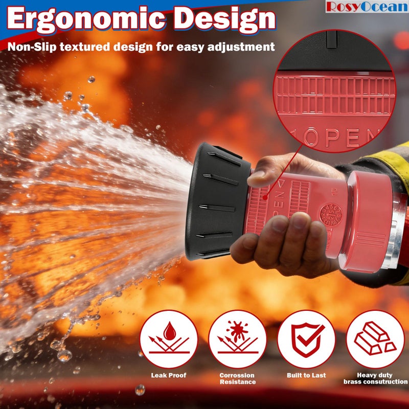 RosyOcean Fire Hose Nozzle 1-1/2 Inch NST/NH Thermoplastic Fire Equipment Industial Heavey Duty Spray Jet Fog Nozzle - Image 5